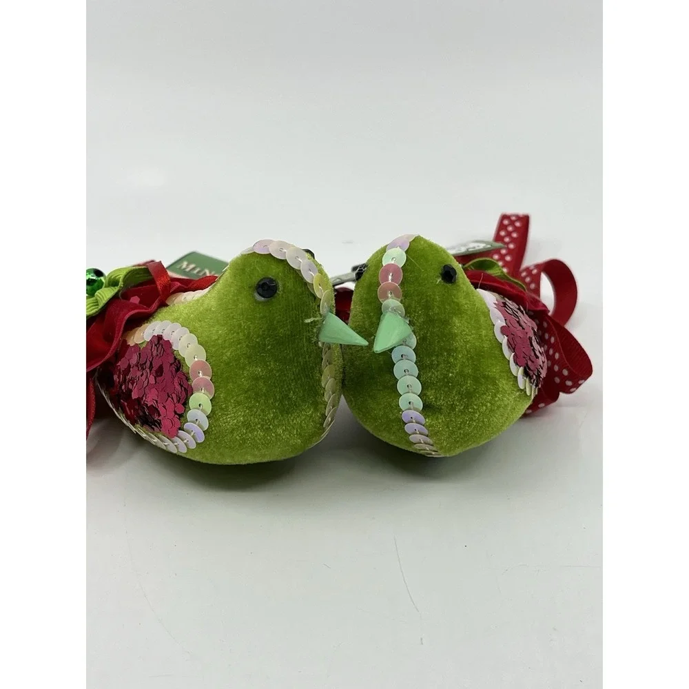 Lot Of 2 Cracker Barrel Bird Felt Christmas Ornaments Sequins 4